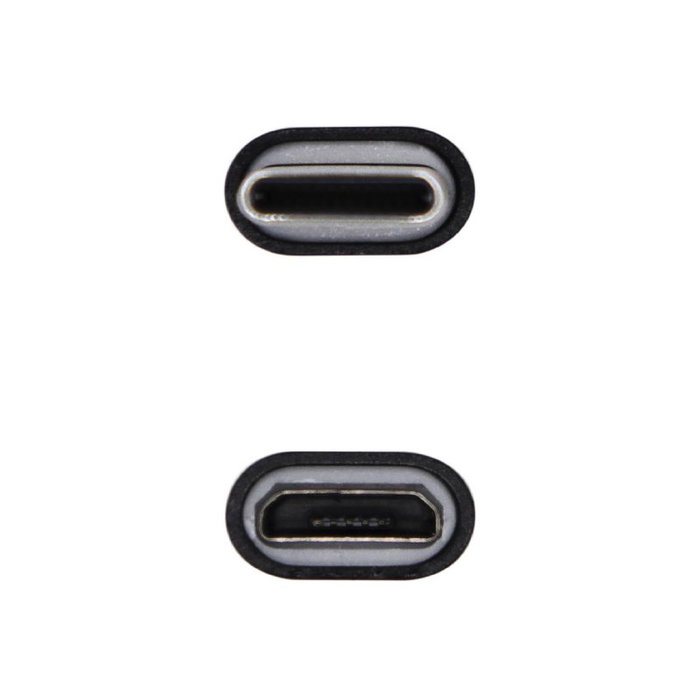 Aisens Mini Adaptador USB-C Macho a Micro-USB B Hembra Negro A108-0414
